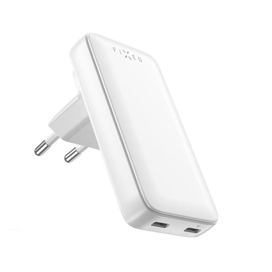 Netzladegerät Fixed Travel, 45W, 3A, 2 x USB-C, Weiß
