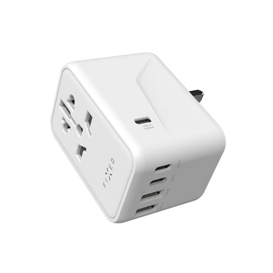Netzladegerät Fixed Travel, 65W, 3.25A, 2 x USB-A - 3 x USB-C, Weiß
