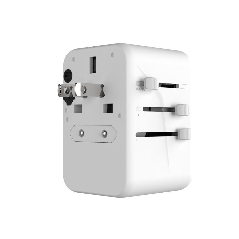 Netzladegerät Fixed Travel, 65W, 3.25A, 2 x USB-A - 3 x USB-C, Weiß