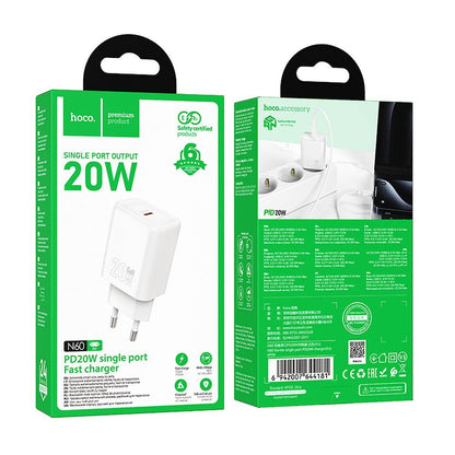 Netzladegerät HOCO N60, 20W, 3A, 1 x USB-C, Weiß