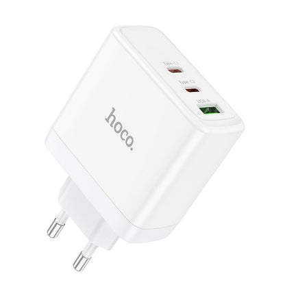 Netzladegerät HOCO N30, 65W, 3.25A, 1 x USB-A - 2 x USB-C, Weiß