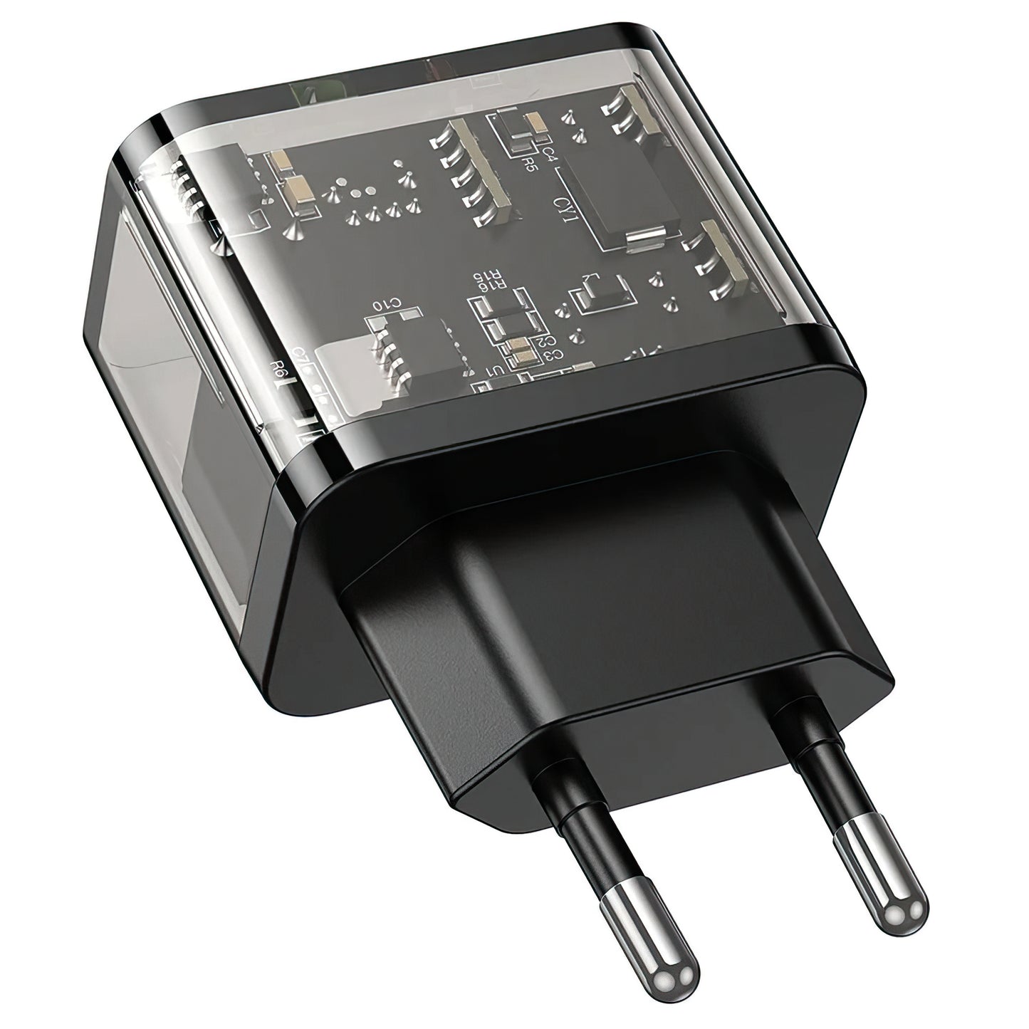 Netzladegerät HOCO N34, 20W, 3A, 1 x USB-A - 1 x USB-C, Transparent