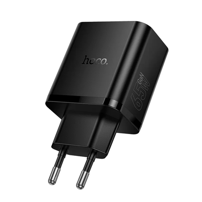 Netzladegerät HOCO N75, 65W, 3A, 1 x USB-A - 2 x USB-C, Schwarz