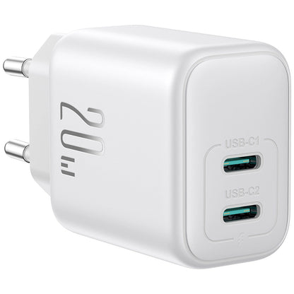 Netzladegerät Joyroom JR-TCF12, 20W, 3A, 2 x USB-C, Weiß