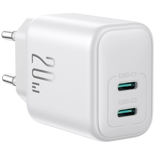 Netzladegerät Joyroom JR-TCF12, 20W, 3A, 2 x USB-C, Weiß