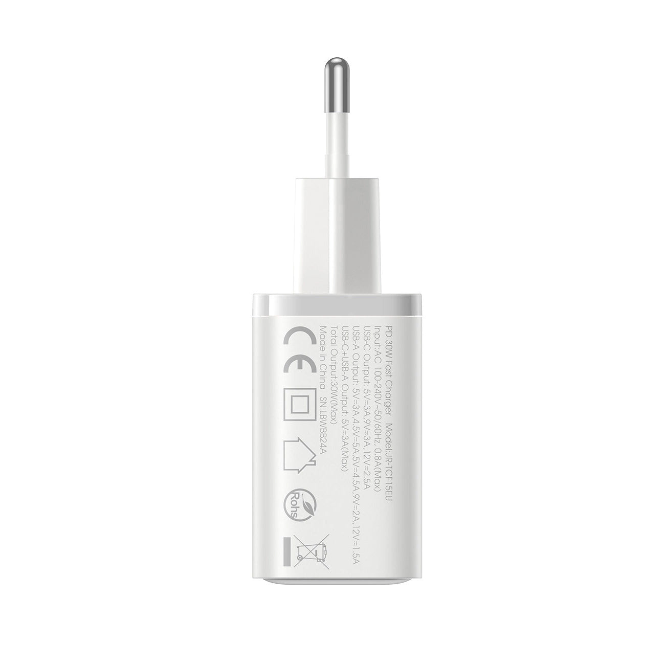Netzladegerät Joyroom JR-TCF15, 30W, 5A, 1 x USB-A - 1 x USB-C, Weiß