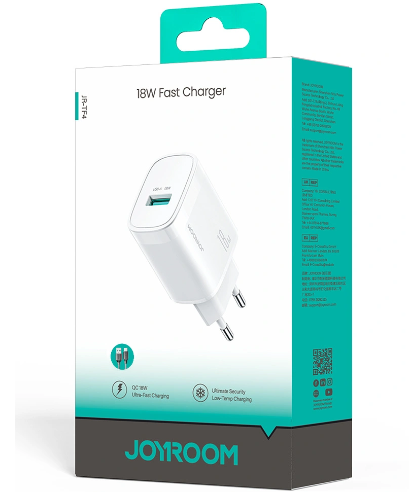 Joyroom JR-TF4 Netzladegerät, 18W, 3A, 1 x USB-A, Weiß