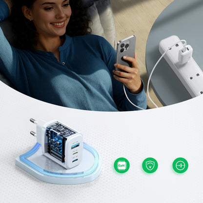 Joyroom JR-TG6 Netzladegerät, 30W, 3A, 1 x Lightning - 1 x USB-A - 1 x USB-C, Weiß