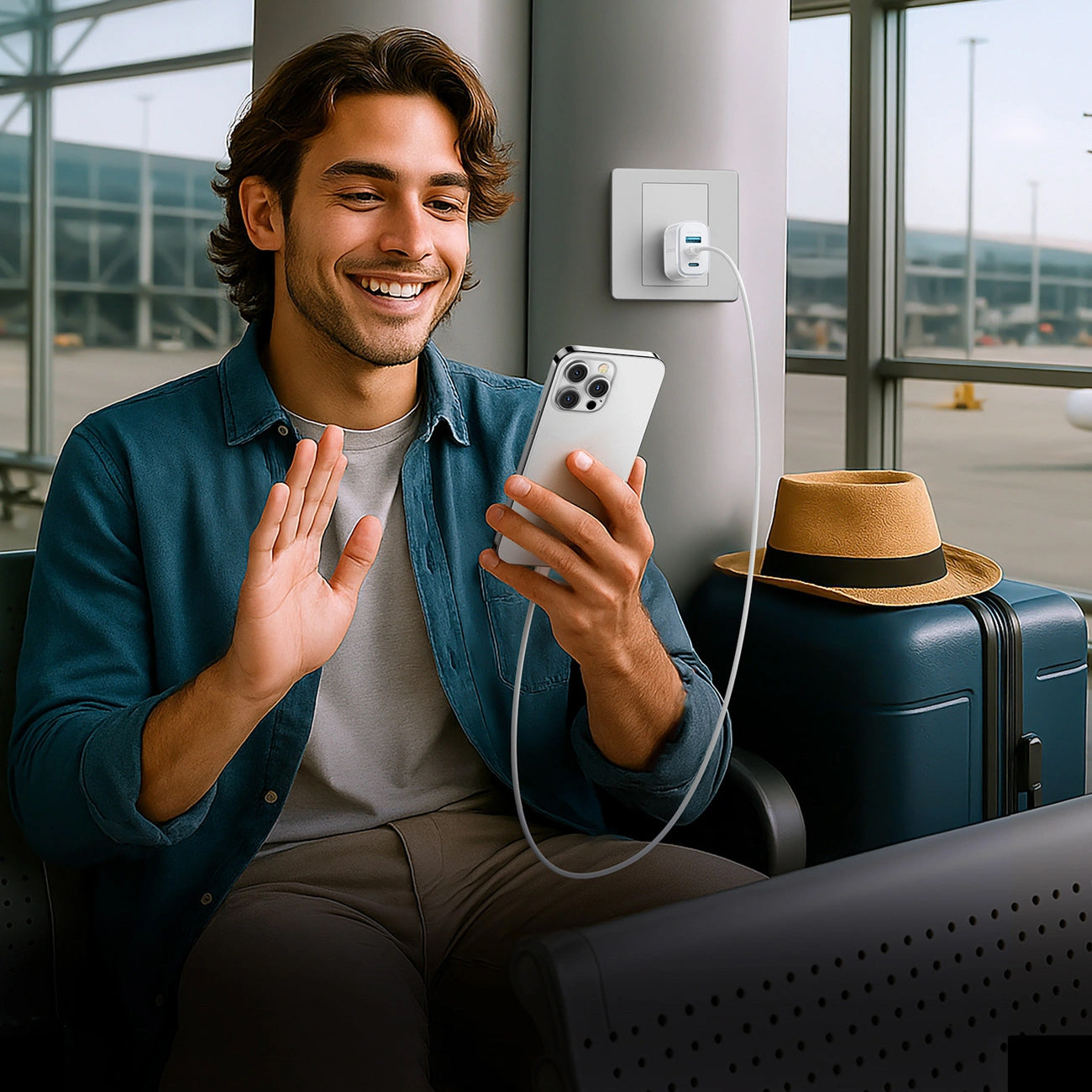 Joyroom JR-TG6 Netzladegerät, 30W, 3A, 1 x Lightning - 1 x USB-A - 1 x USB-C, Weiß