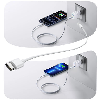 Joyroom JR-TG6 Netzladegerät, 30W, 3A, 1 x Lightning - 1 x USB-A - 1 x USB-C, Weiß