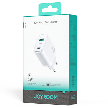 Joyroom JR-TG6 Netzladegerät, 30W, 3A, 1 x Lightning - 1 x USB-A - 1 x USB-C, Weiß