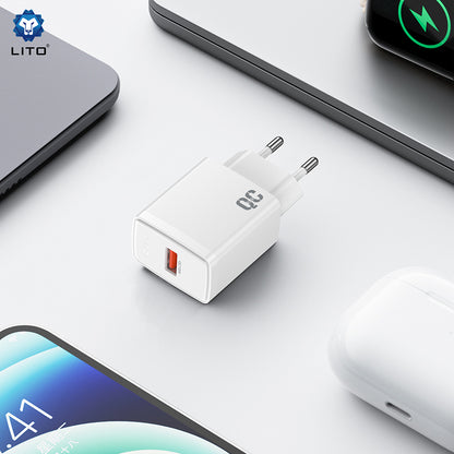 Netzladegerät Lito LC08, 18W, 3A, 1 x USB-A, Weiß