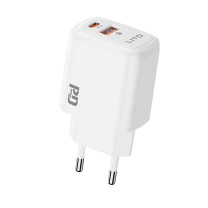 Netzladegerät Lito LC28, 20W, 3A, 1 x USB-A - 1 x USB-C, Weiß