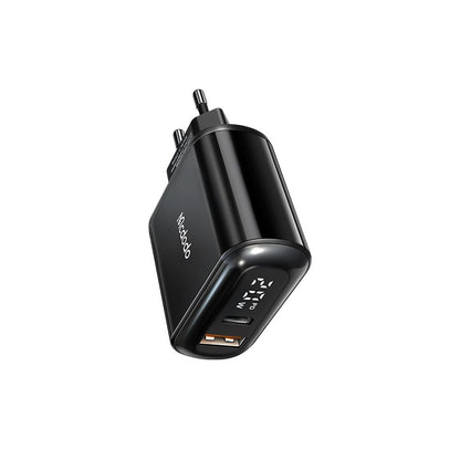McDodo CH-7170 Chocolate Display Network Charger, 20W, 3A, 1 x USB-A - 1 x USB-C, Black