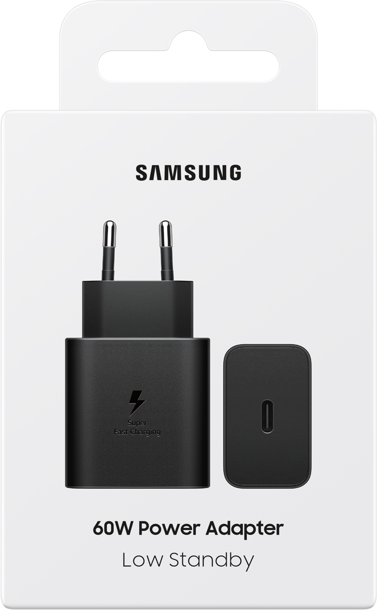 Samsung Network Charger, 60W, 3A, 1 x USB-C, Black EP-T6010NBEGWW