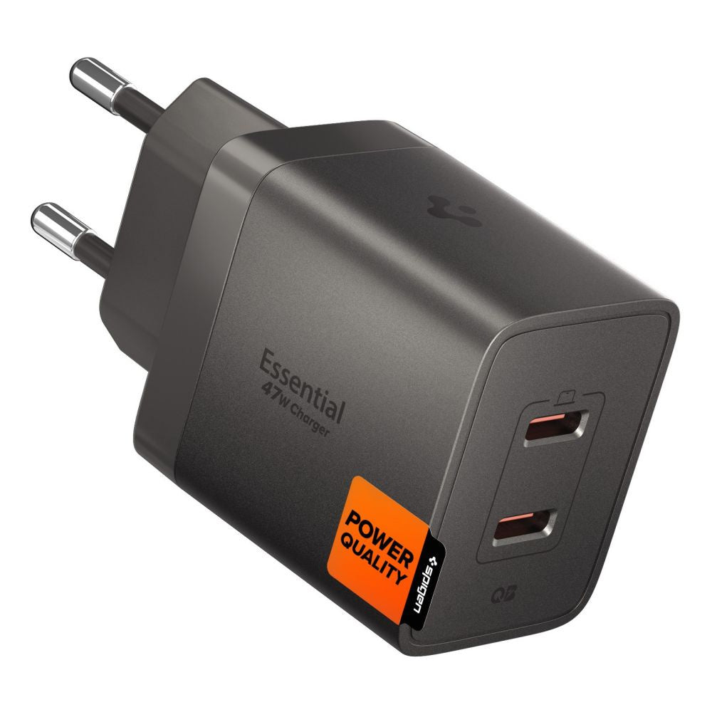 Netzteil Spigen EE472EU Essential, 47W, 3A, 2 x USB-C, Grau ACH10450