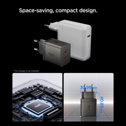 Netzteil Spigen EE472EU Essential, 47W, 3A, 2 x USB-C, Grau ACH10450