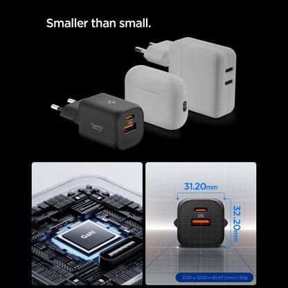Spigen Essential Netzladegerät, 35W, 3A, 1 x USB-A - 1 x USB-C, Weiß