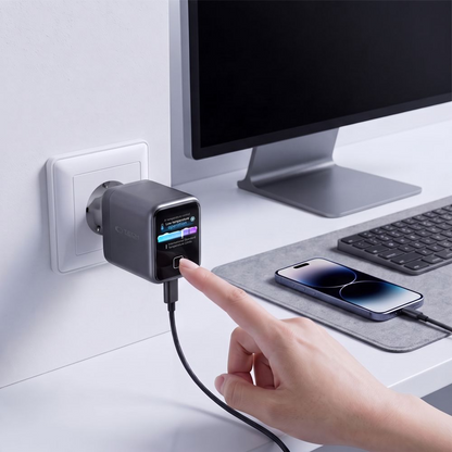 Tech-Protect NC45W Display Netzladegerät, 45W, 3A, 1 x USB-C, Grau