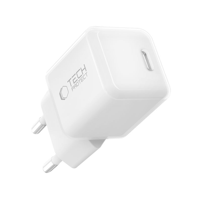 Tech-Protect NCM25 Netzladegerät, 25W, 3A, 1 x USB-C, Weiß