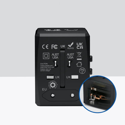 Netzladegerät Techsuit HHT904-B2 Travel, 20W, 3A, 2 x USB-A - 2 x USB-C, Schwarz