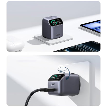 UGREEN Nexode Pro X740 (25419B) Netzladegerät mit Display, 45 W, 3 A, 1 × USB-C, Grau