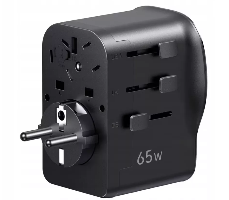 UGREEN Travel S550 Netzladegerät (55001), 65W, 3,25A, 1 x USB-A - 2 x USB-C, Schwarz