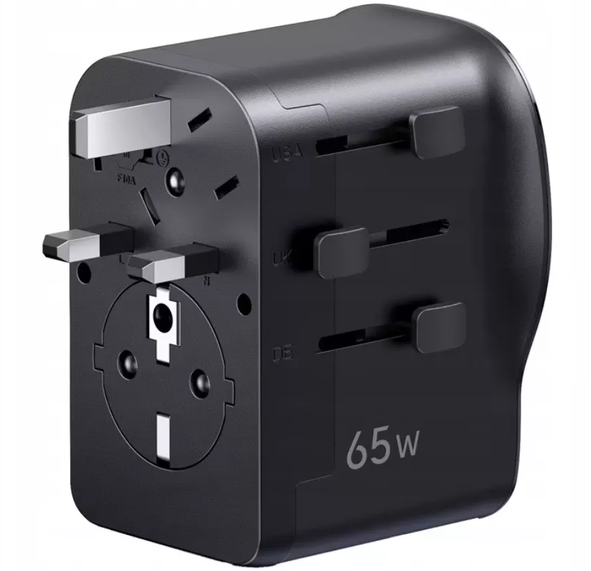 UGREEN Travel S550 Netzladegerät (55001), 65W, 3,25A, 1 x USB-A - 2 x USB-C, Schwarz