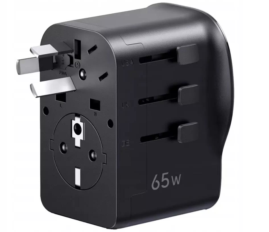 UGREEN Travel S550 Netzladegerät (55001), 65W, 3,25A, 1 x USB-A - 2 x USB-C, Schwarz