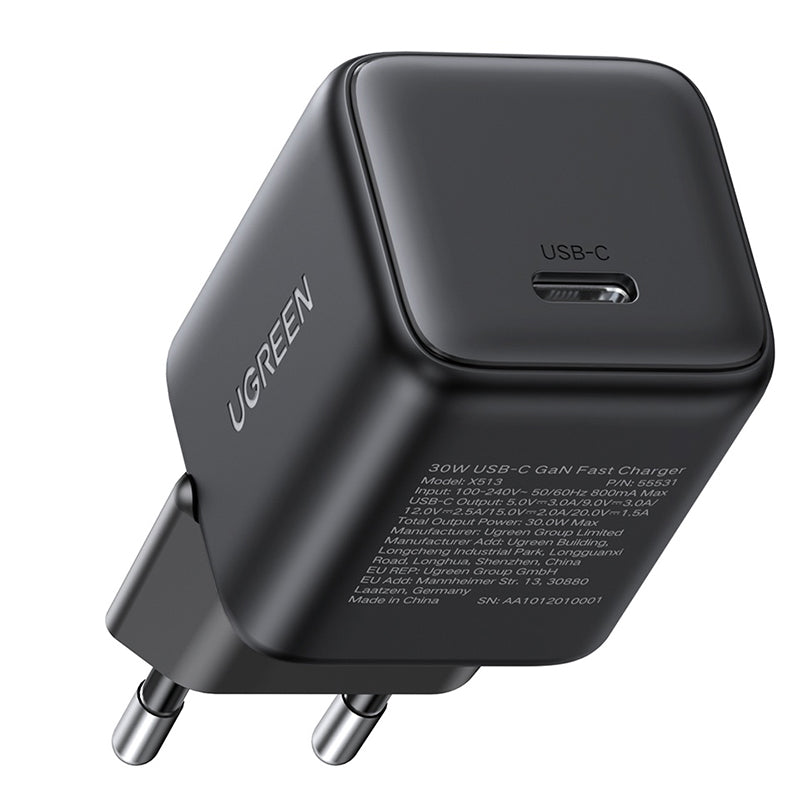 UGREEN X513 Netzladegerät, 30W, 3A, 1 x USB-C, Schwarz
