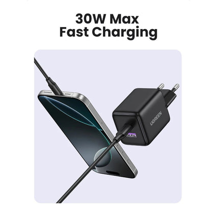 UGREEN X516 Netzladegerät, 30W, 3A, 1 x USB-A - 1 x USB-C, Grau