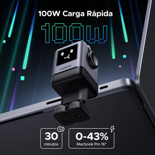UGREEN X688 Uno Netzladegerät, 100W, 5A, 1 x USB-A - 3 x USB-C, Schwarz