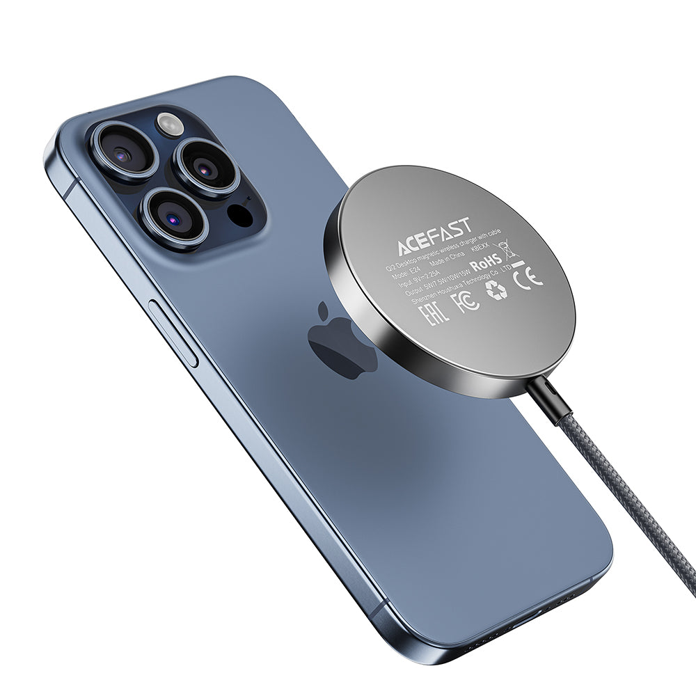 Drahtloses Netzladegerät Acefast E24, 15W, 1.67A, Grau