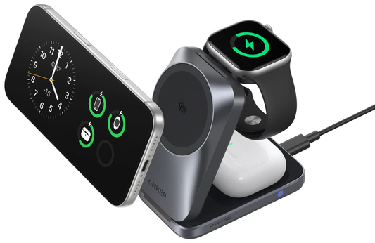 Anker Prime MagGo 3in1 Wireless Netzladegerät, 25W, Schwarz A25N1