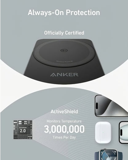 Anker MagGo 3in1 Wireless Netzladegerät, 15W, 1.67A, Schwarz B2557311