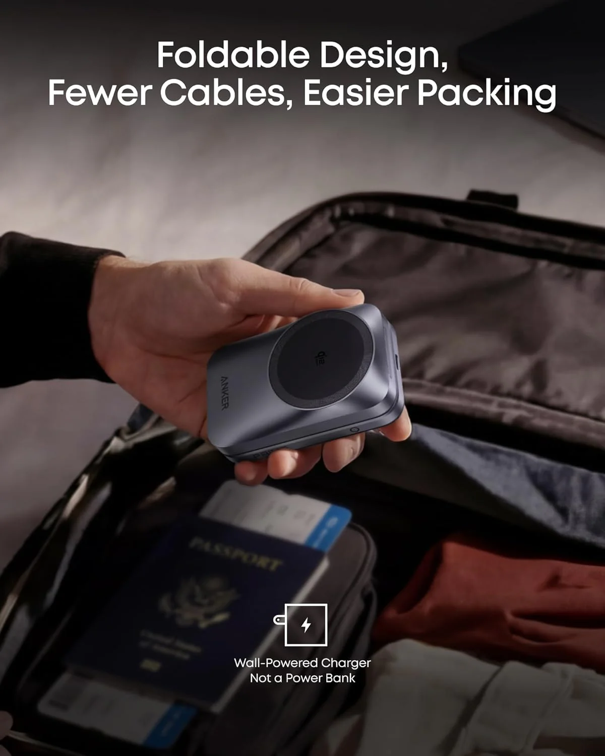 Anker Prime MagGo 3in1 Wireless Netzladegerät, 25W, Schwarz A25N1