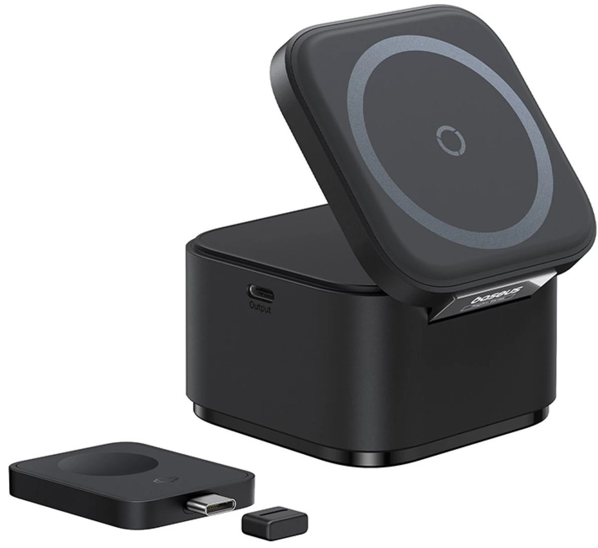 Baseus MagPro 3-in-1 kabelloses USB-C-Netzteil, 25 W, 1 x USB-C, Schwarz P10264100123-01