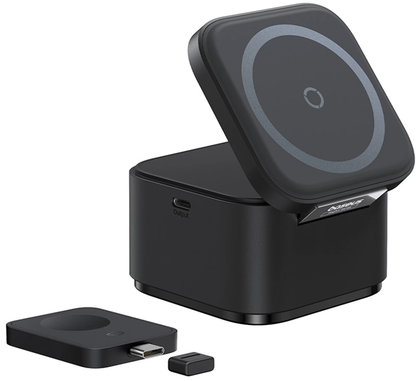 Baseus MagPro 3-in-1 kabelloses USB-C-Netzteil, 25 W, 1 x USB-C, Schwarz P10264100123-01