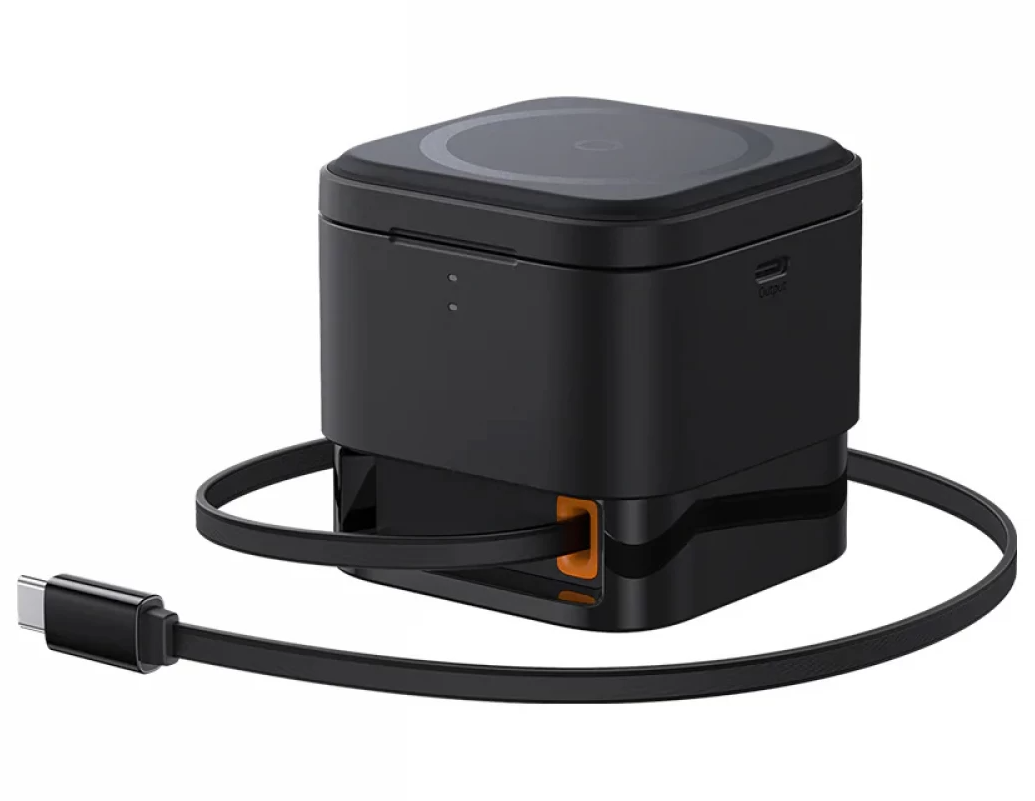 Baseus MagPro 3-in-1 kabelloses USB-C-Netzteil, 25 W, 1 x USB-C, Schwarz P10264100123-01