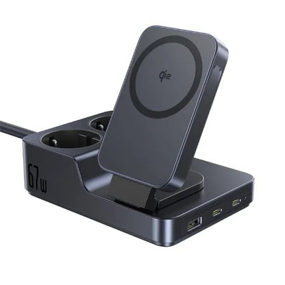 Baseus Nomos ND11 QI 6in1 Ladestation, 67W, 3.35A, 1 x USB-A - 2 x USB-C - 2 x Schuko, Schwarz P80015804213-00