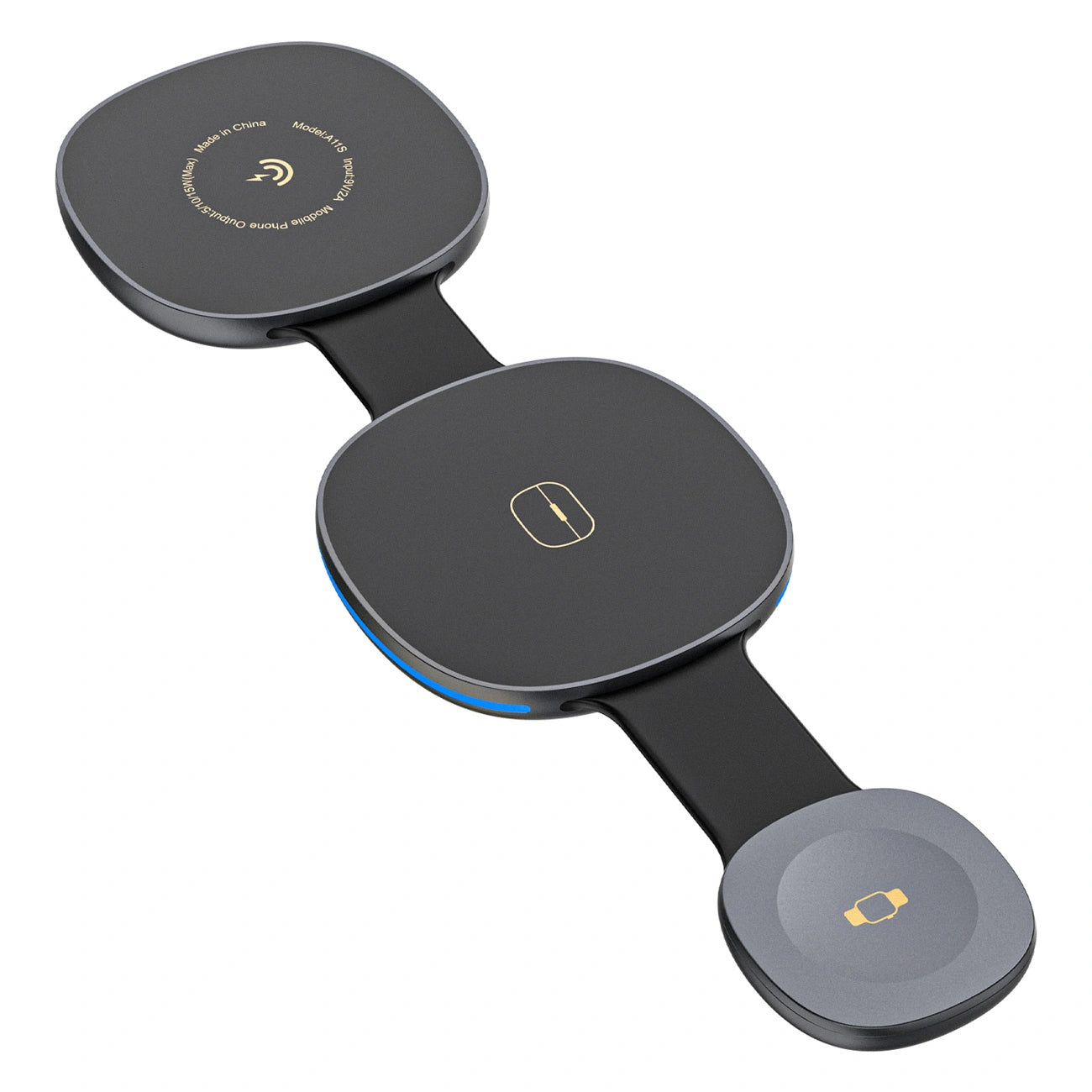 Dudao A11S 3in1 Wireless Netzladegerät, 15W, Schwarz