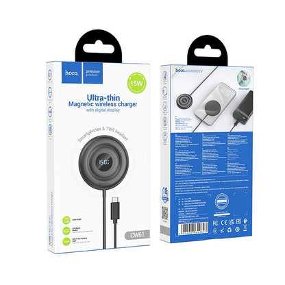 Drahtloses Netzladegerät HOCO CW61, 15W, 1.67A, Schwarz