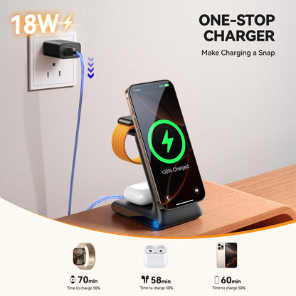 Joyroom JR-W15 3in1 Wireless Network Charger, 15W, 1.67A, Black