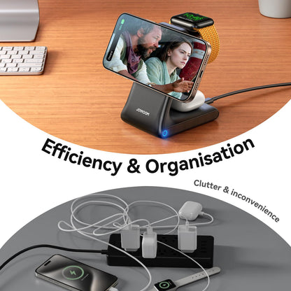Joyroom JR-W15 3in1 Wireless Network Charger, 15W, 1.67A, Black