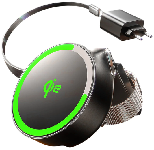 Lisen W602 2in1 Wireless Netzladegerät, 15W, 1.67A, Schwarz YL0324090008