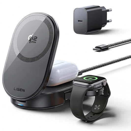 Wireless-Netzteil Lisen W121 3in1, 25W, Schwarz YL0325080017