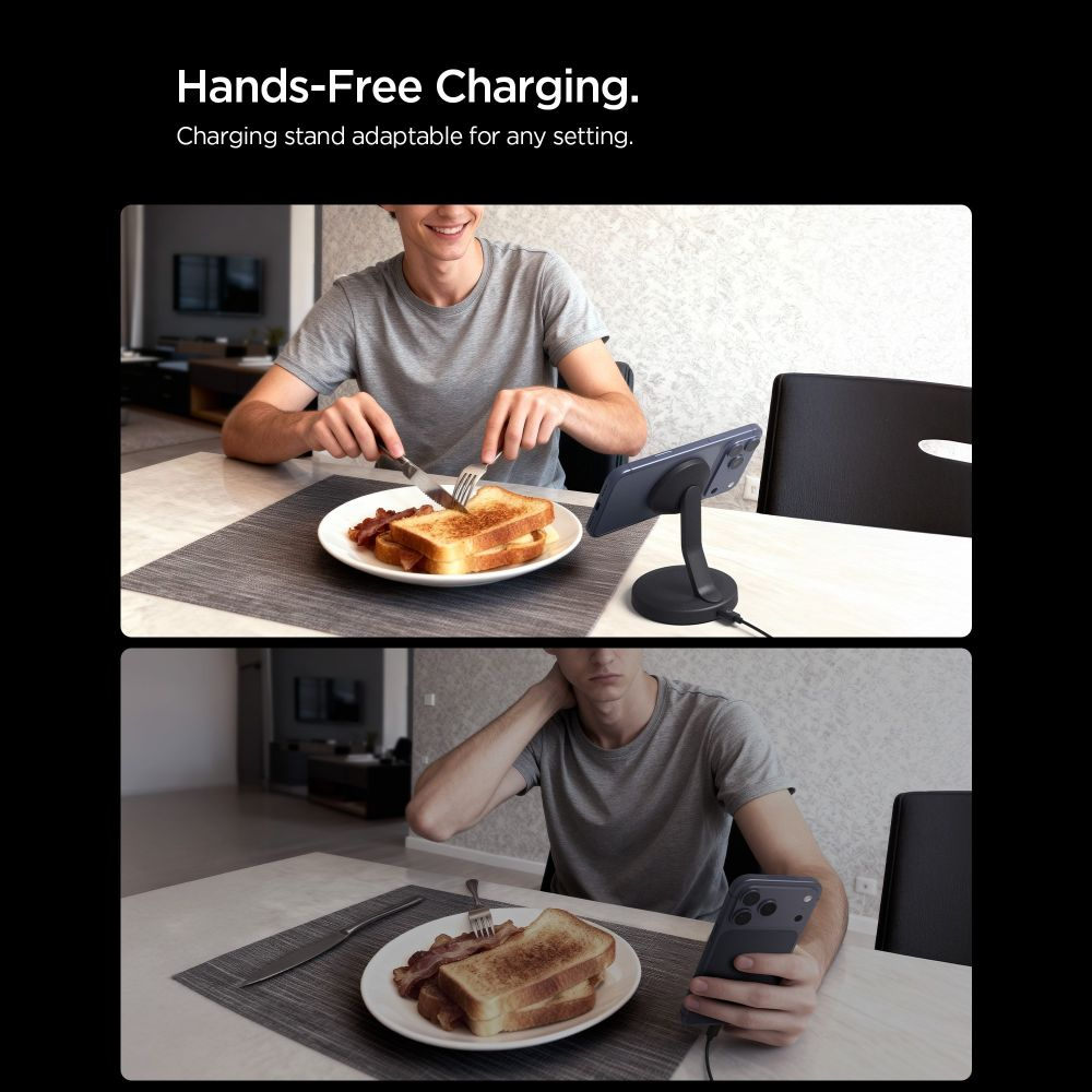 Spigen EF151MS Wireless Netzladegerät, 15W, 1.67A, Schwarz