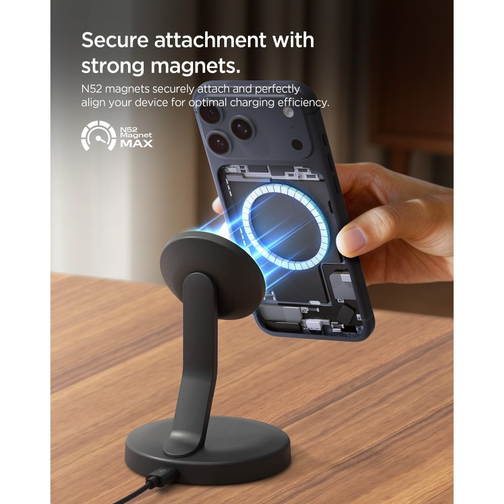 Spigen EF151MS Wireless Netzladegerät, 15W, 1.67A, Schwarz