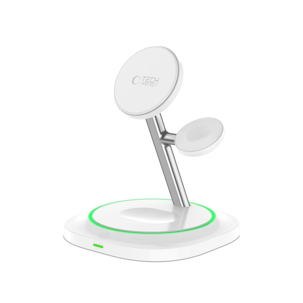 Drahtloses Netzladegerät Tech-Protect QI15W-A46 3in1, 15W, 1.67A, Weiß