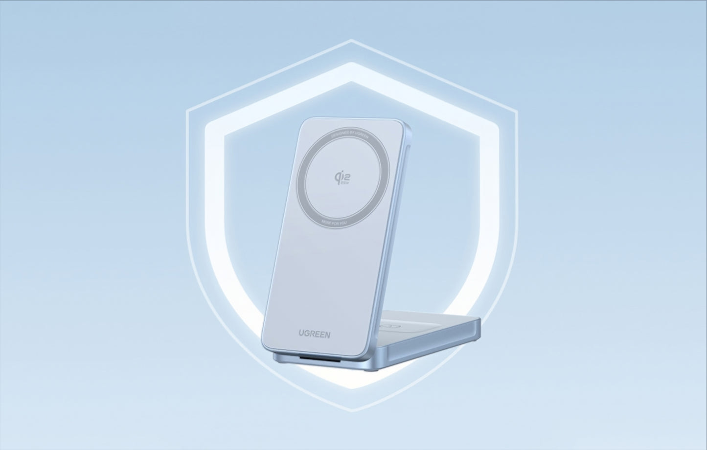 UGREEN MagFlow 2in1 Wireless Netzladegerät, 25W, Blau